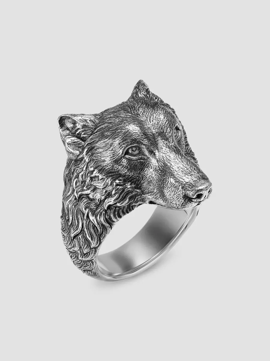 David Yurman Men's Petrvs Wolf Signet Ring in Sterling Silver, 25MM | Thumbnail 2