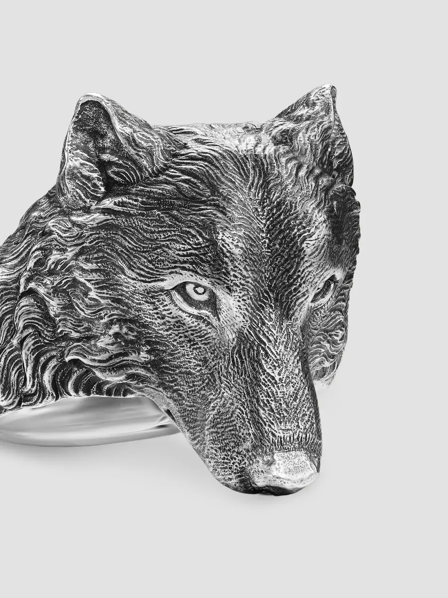 David Yurman Men's Petrvs Wolf Signet Ring in Sterling Silver, 25MM | Thumbnail 4