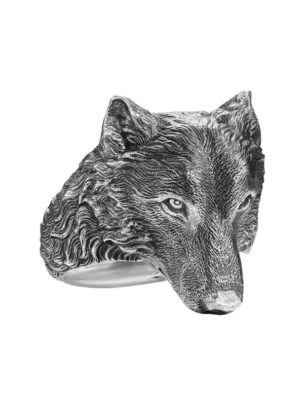 David Yurman Men's Petrvs Wolf Signet Ring in Sterling Silver, 25MM