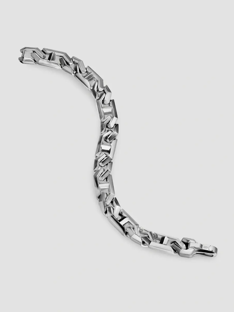 David Yurman Men's Faceted Angular Curb Chain Bracelet in Sterling Silver, 11.5MM | Thumbnail 3 David Yurman Men's Faceted Angular Curb Chain Bracelet in Sterling Silver, 11.5MM | Thumbnail 3