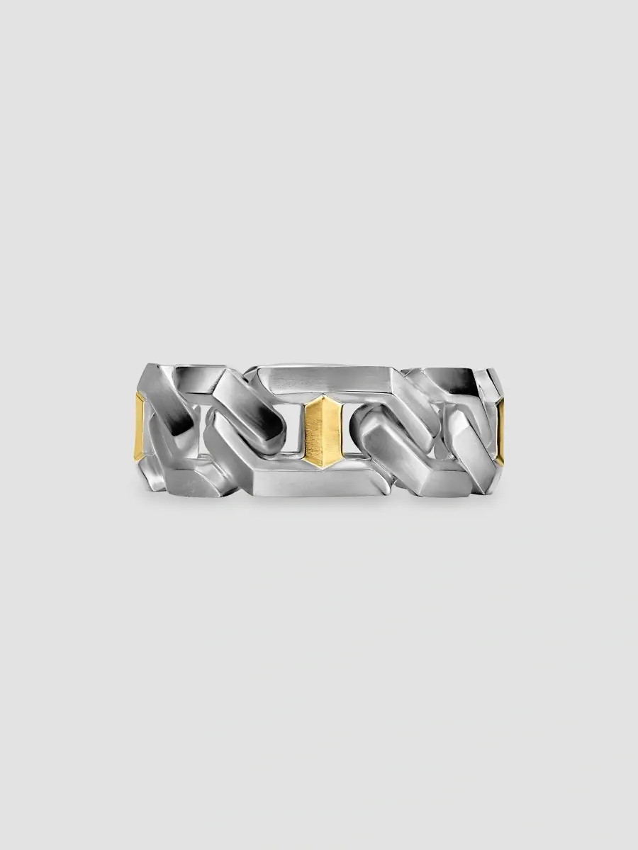 David Yurman Men's Angular Curb Chain Band Ring in Sterling Silver - Silver | Thumbnail 4 David Yurman Men's Angular Curb Chain Band Ring in Sterling Silver - Silver | Thumbnail 4