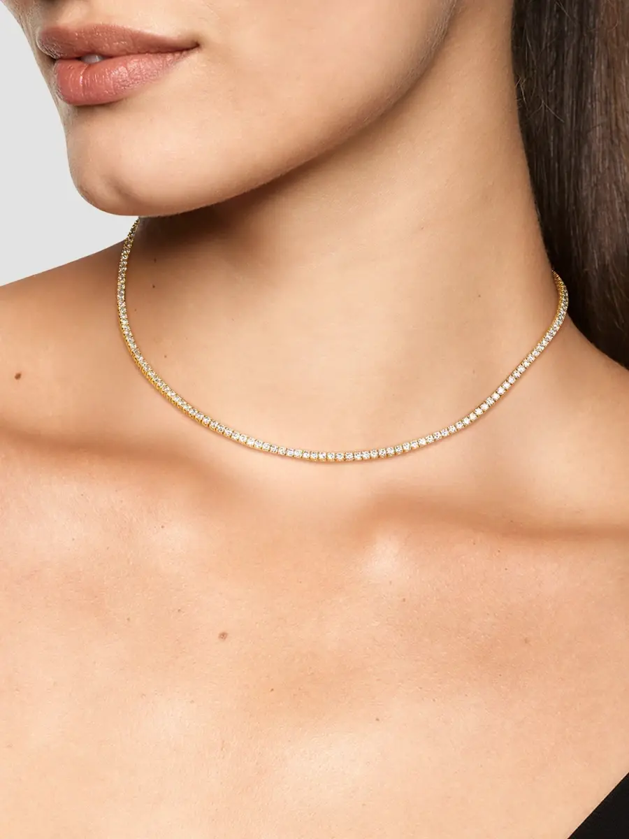 David Yurman Women's Mini Tennis Necklace in 18K Yellow Gold | Thumbnail 2 David Yurman Women's Mini Tennis Necklace in 18K Yellow Gold | Thumbnail 2