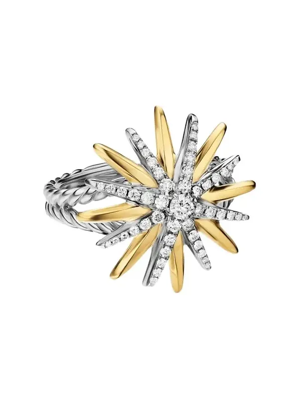Women's Starburst Ring in Sterling Silver - Silver Multi
