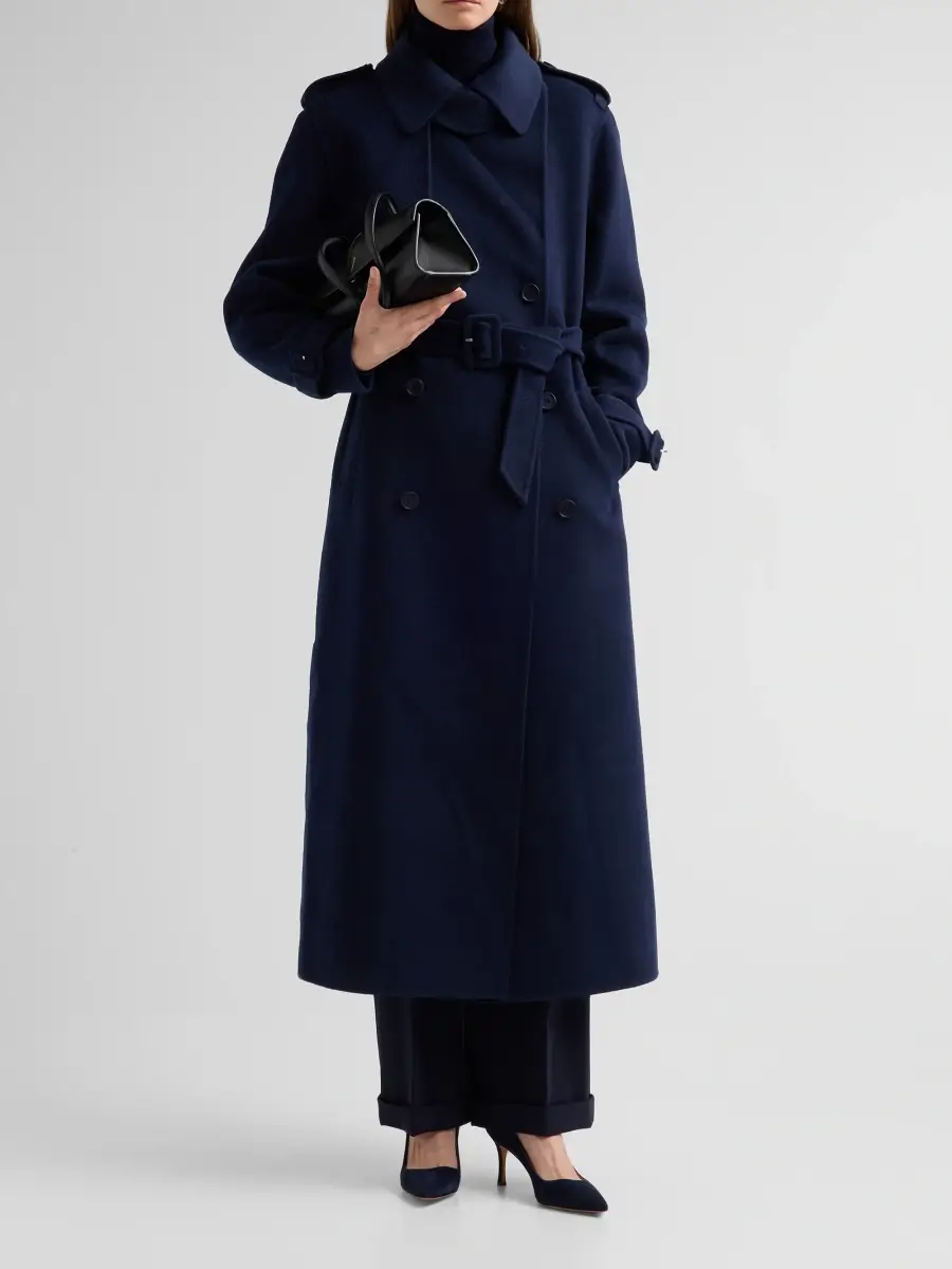 Simkhai Women's Rumi Wool-Blend Belted Long Coat | Thumbnail 2