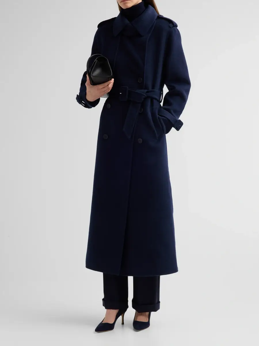Simkhai Women's Rumi Wool-Blend Belted Long Coat | Thumbnail 4