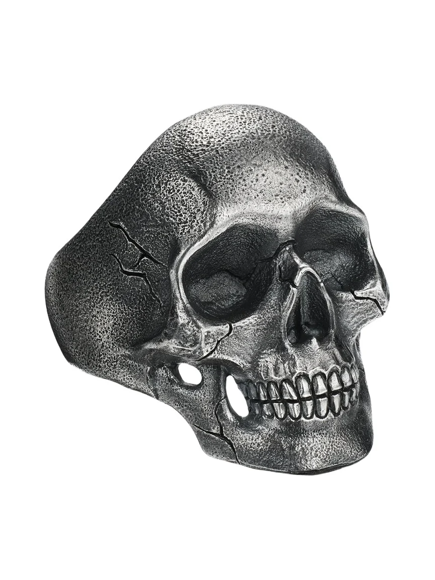 Men's Memento Mori Skull Ring in Sterling Silver, 30.5MM Men's Memento Mori Skull Ring in Sterling Silver, 30.5MM