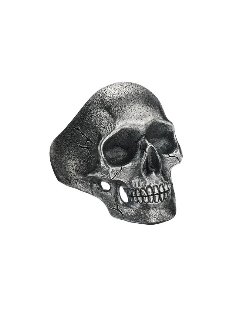 Men's Memento Mori Skull Ring in Sterling Silver, 30.5MM