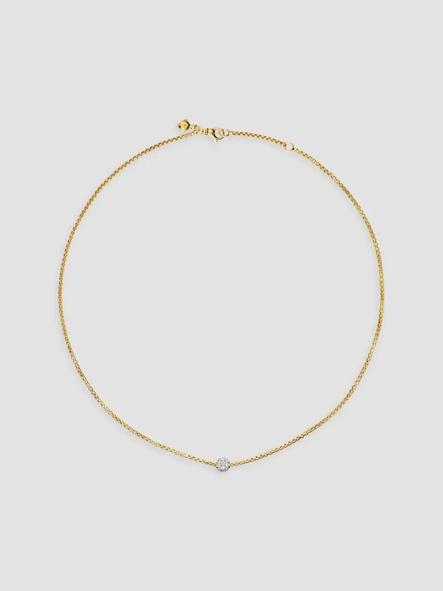 David Yurman Women's Pavé Bead Box Chain Necklace in 18K Yellow Gold | Thumbnail 2 David Yurman Women's Pavé Bead Box Chain Necklace in 18K Yellow Gold | Thumbnail 2