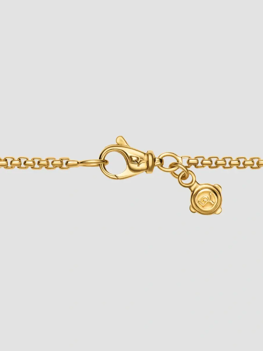 David Yurman Women's Pavé Bead Box Chain Necklace in 18K Yellow Gold | Thumbnail 4 David Yurman Women's Pavé Bead Box Chain Necklace in 18K Yellow Gold | Thumbnail 4
