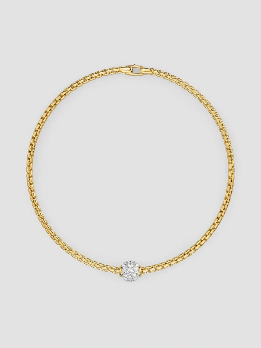 David Yurman Women's Pavé Bead Box Chain Bracelet in 18K Yellow Gold | Thumbnail 2