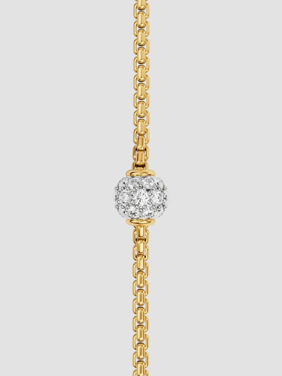 David Yurman Women's Pavé Bead Box Chain Bracelet in 18K Yellow Gold | Thumbnail 3