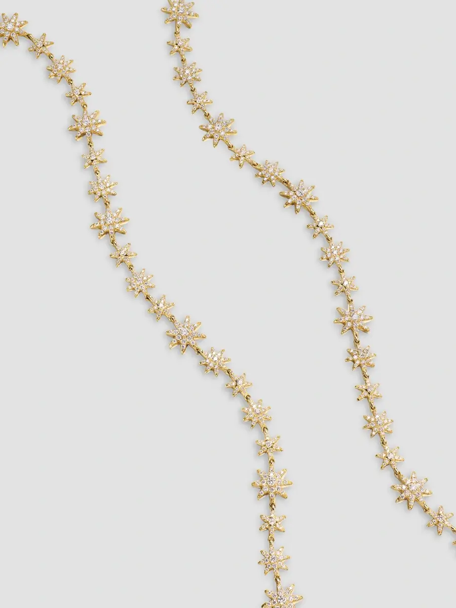 David Yurman Women's Petite Starburst Tennis Necklace in 18K Yellow Gold | Thumbnail 3 David Yurman Women's Petite Starburst Tennis Necklace in 18K Yellow Gold | Thumbnail 3