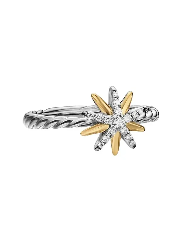 Women's Starburst Ring in Sterling Silver - Silver Multi