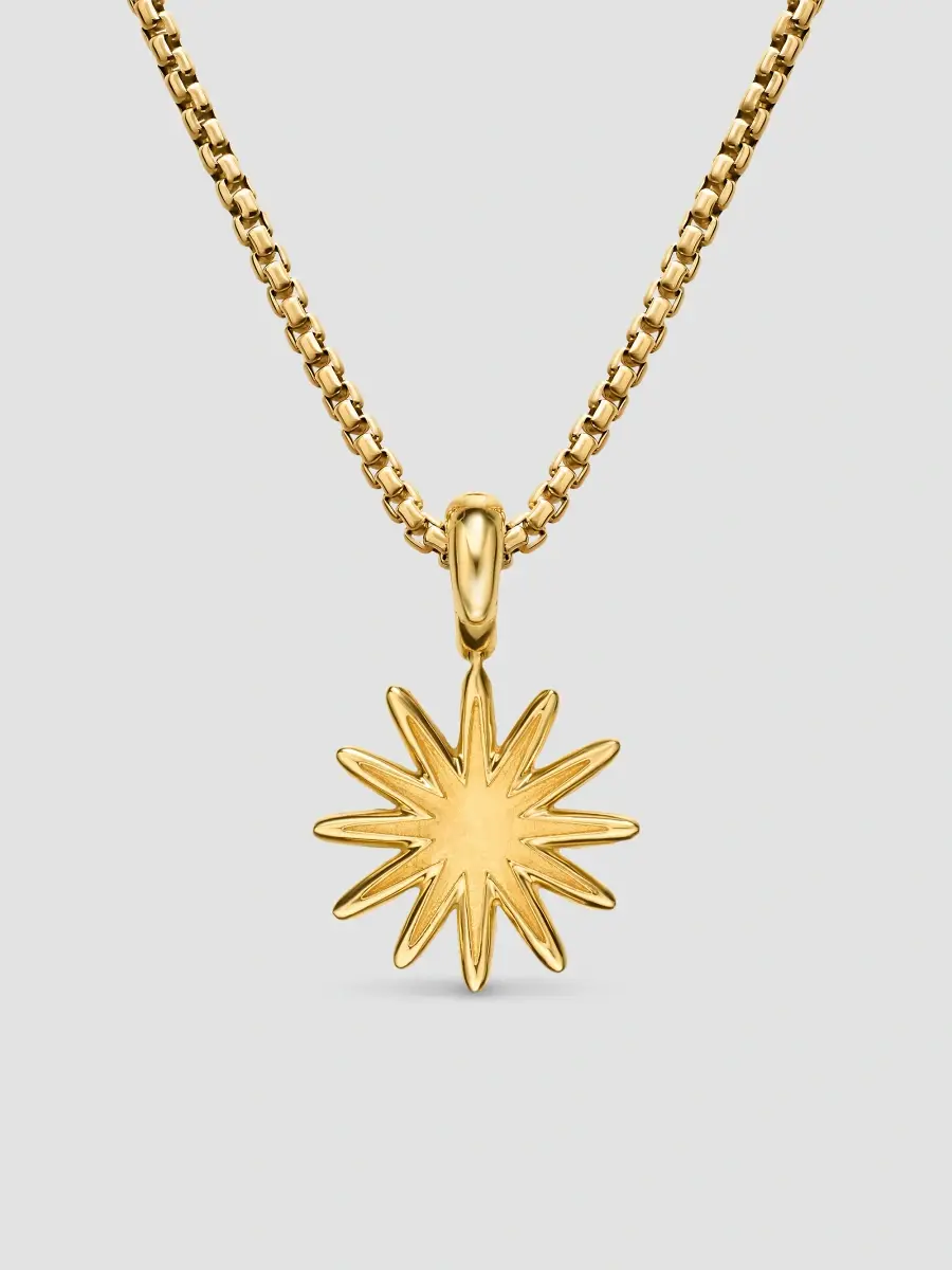 David Yurman Women's Pavé Starburst Amulet in 18K Yellow Gold with Diamonds, 15MM - Gold | Thumbnail 3 David Yurman Women's Pavé Starburst Amulet in 18K Yellow Gold with Diamonds, 15MM - Gold | Thumbnail 3