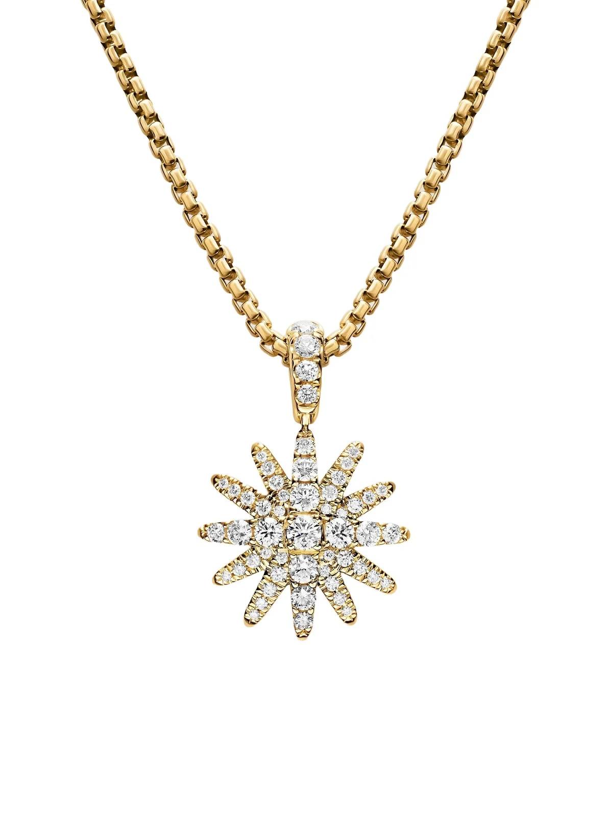 David Yurman Women's Pavé Starburst Amulet in 18K Yellow Gold with Diamonds, 15MM - Gold