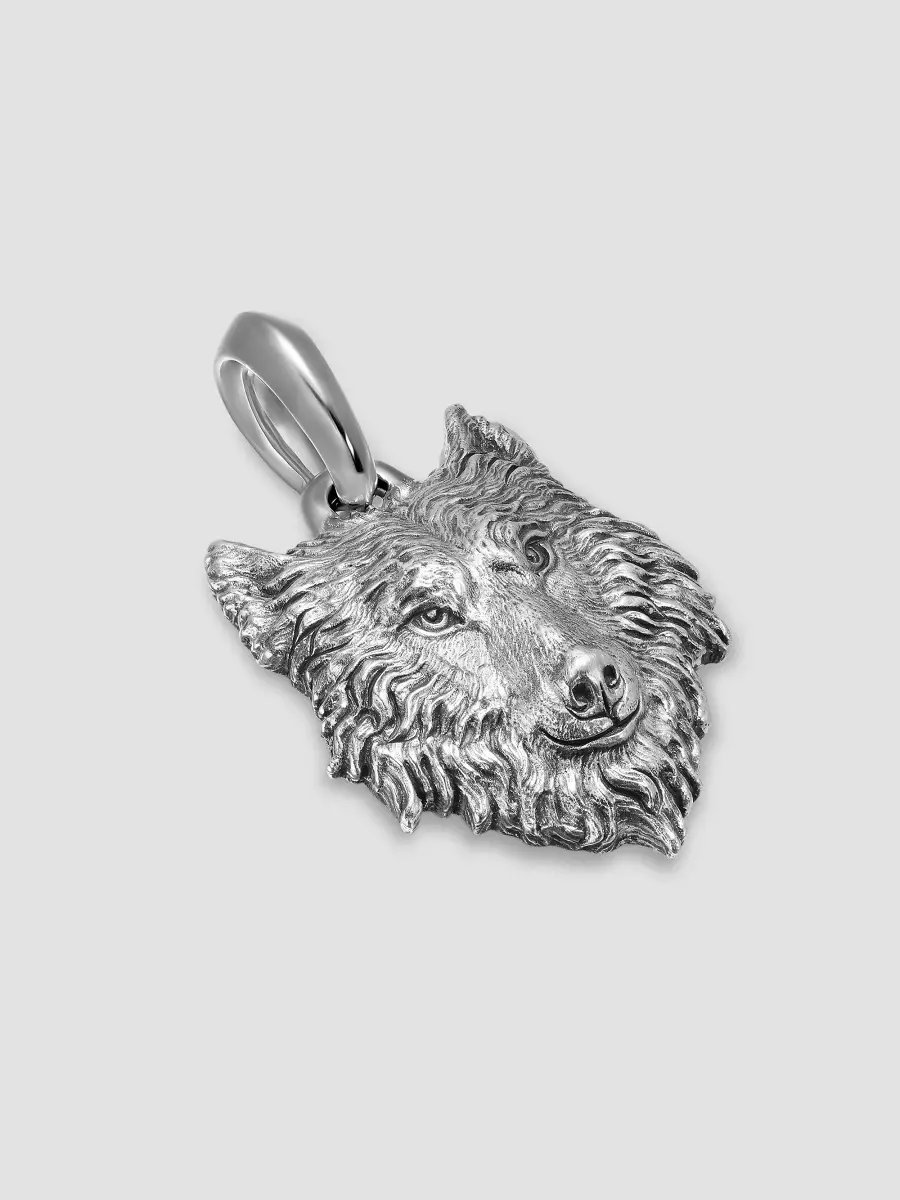 David Yurman Men's Petrvs Wolf Amulet in Sterling Silver, 26MM | Thumbnail 2