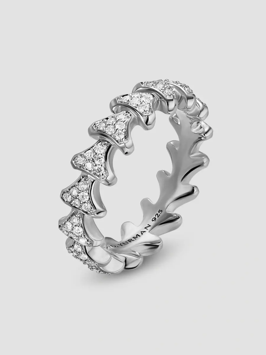 David Yurman Men's Armory Band Ring in Sterling Silver - Diamond | Thumbnail 2 David Yurman Men's Armory Band Ring in Sterling Silver - Diamond | Thumbnail 2