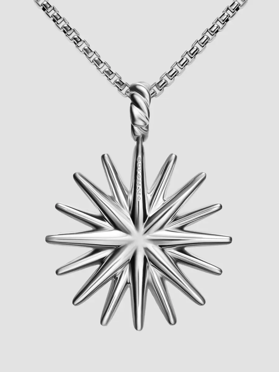 David Yurman Women's Starburst Amulet in Sterling Silver with 18K Yellow Gold with Diamonds, 25MM - Silver Multi | Thumbnail 3 David Yurman Women's Starburst Amulet in Sterling Silver with 18K Yellow Gold with Diamonds, 25MM - Silver Multi | Thumbnail 3