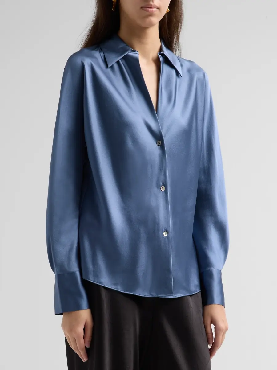 Vince Women's Silk Long-Sleeve Blouse | Thumbnail 4 Vince Women's Silk Long-Sleeve Blouse | Thumbnail 4