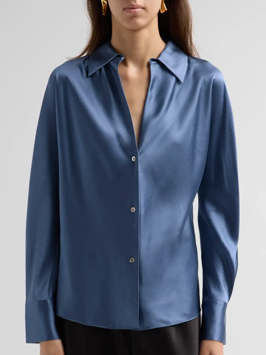 Vince Women's Silk Long-Sleeve Blouse | Thumbnail 5 Vince Women's Silk Long-Sleeve Blouse | Thumbnail 5