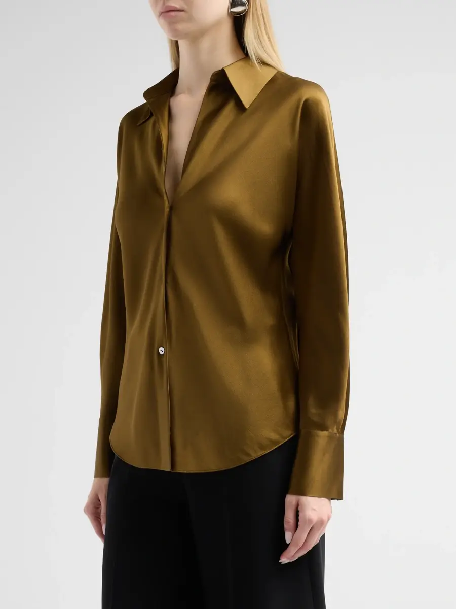 Vince Women's Silk Long-Sleeve Blouse | Thumbnail 4