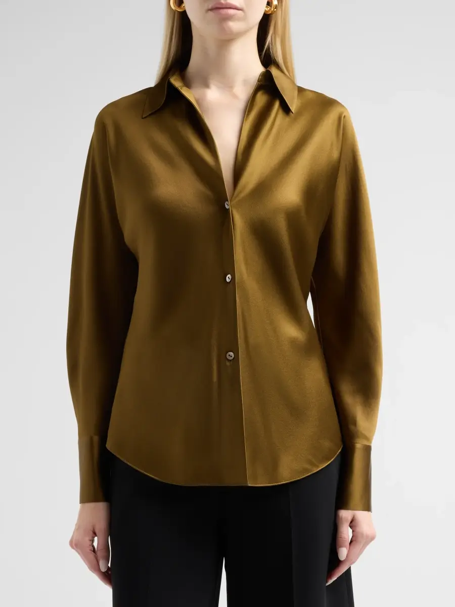 Vince Women's Silk Long-Sleeve Blouse | Thumbnail 5