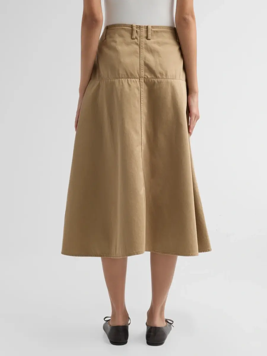 Vince Women's Washed Cotton Drop-Waist Midi Skirt | Thumbnail 3