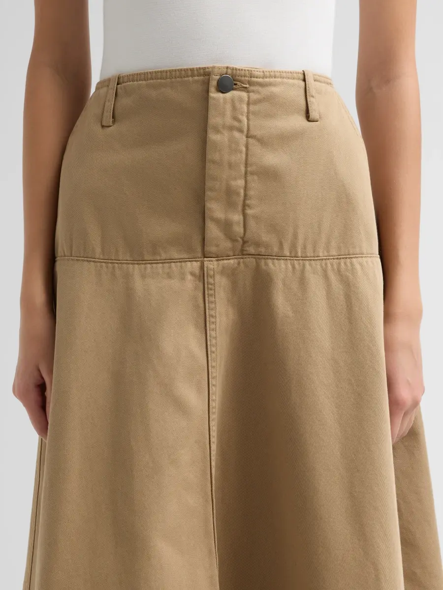 Vince Women's Washed Cotton Drop-Waist Midi Skirt | Thumbnail 5