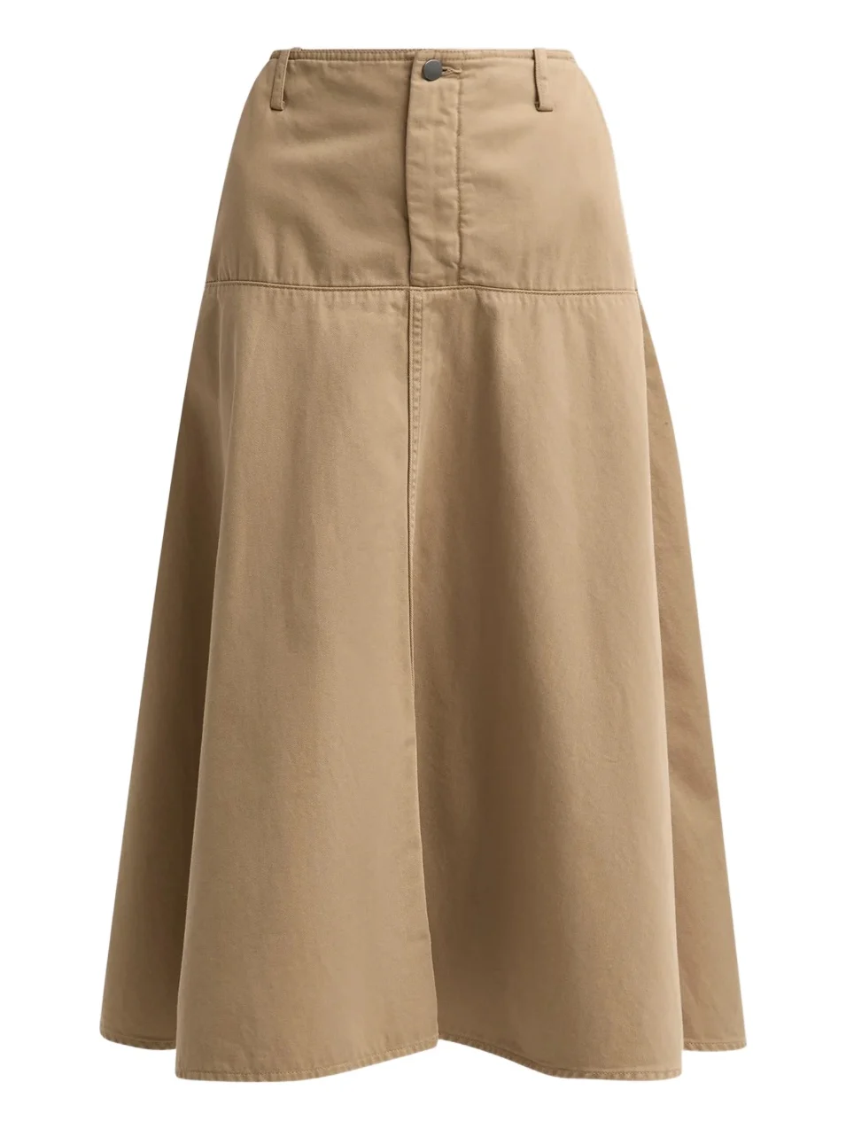 Women's Washed Cotton Drop-Waist Midi Skirt Women's Washed Cotton Drop-Waist Midi Skirt