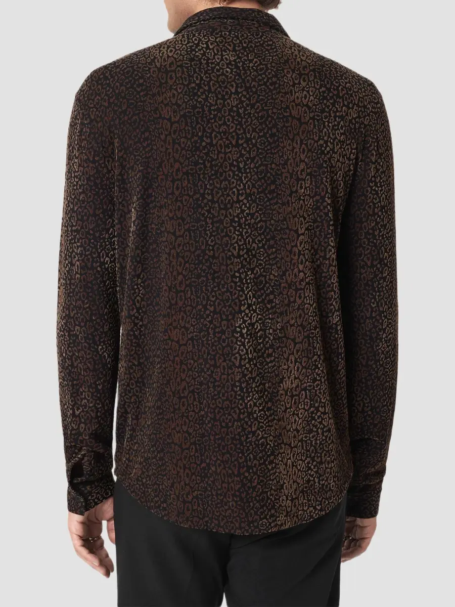 JOHN VARVATOS Men's Finchley Leopard-Print Flock Shirt | Thumbnail 3 JOHN VARVATOS Men's Finchley Leopard-Print Flock Shirt | Thumbnail 3