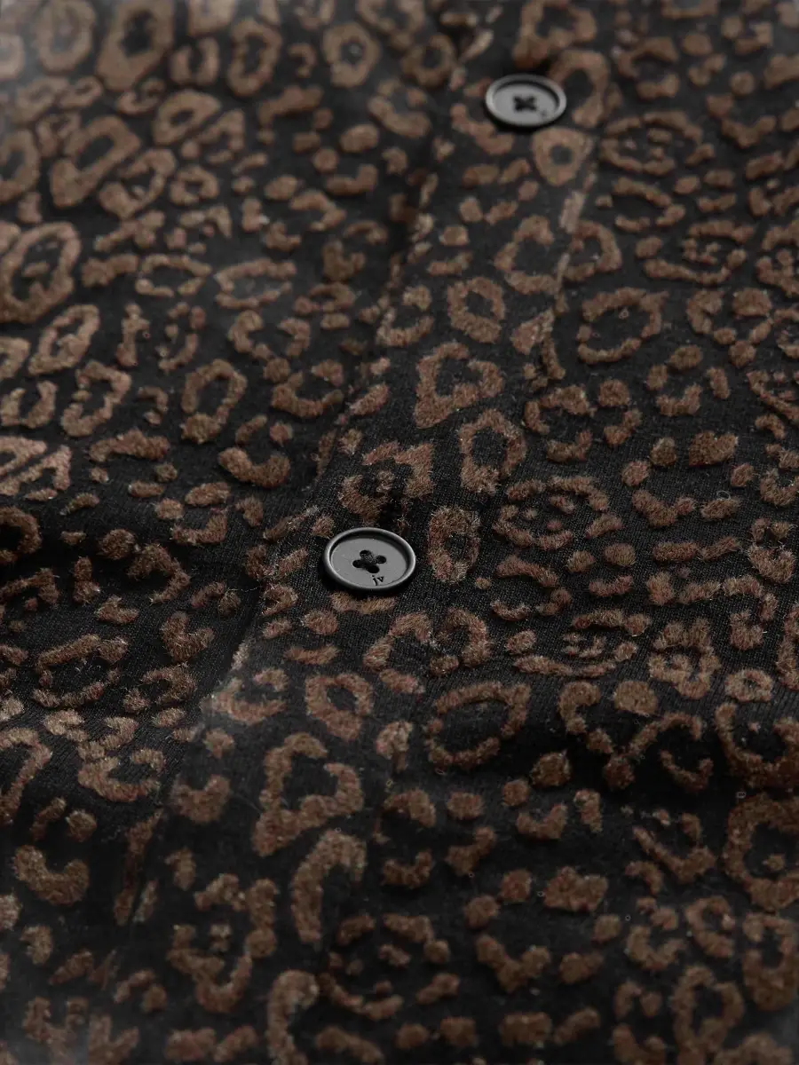JOHN VARVATOS Men's Finchley Leopard-Print Flock Shirt | Thumbnail 6 JOHN VARVATOS Men's Finchley Leopard-Print Flock Shirt | Thumbnail 6