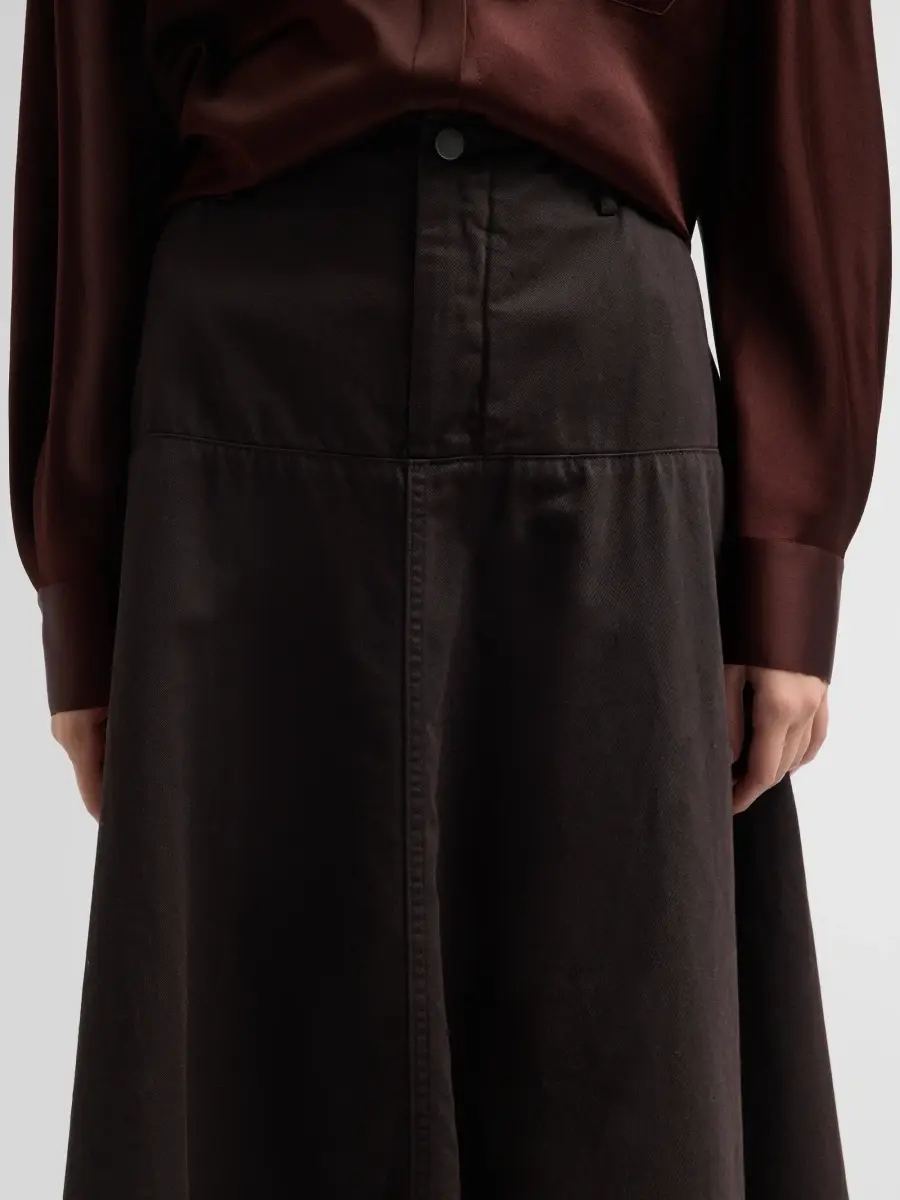 Vince Women's Washed Cotton Drop-Waist Midi Skirt | Thumbnail 5 Vince Women's Washed Cotton Drop-Waist Midi Skirt | Thumbnail 5