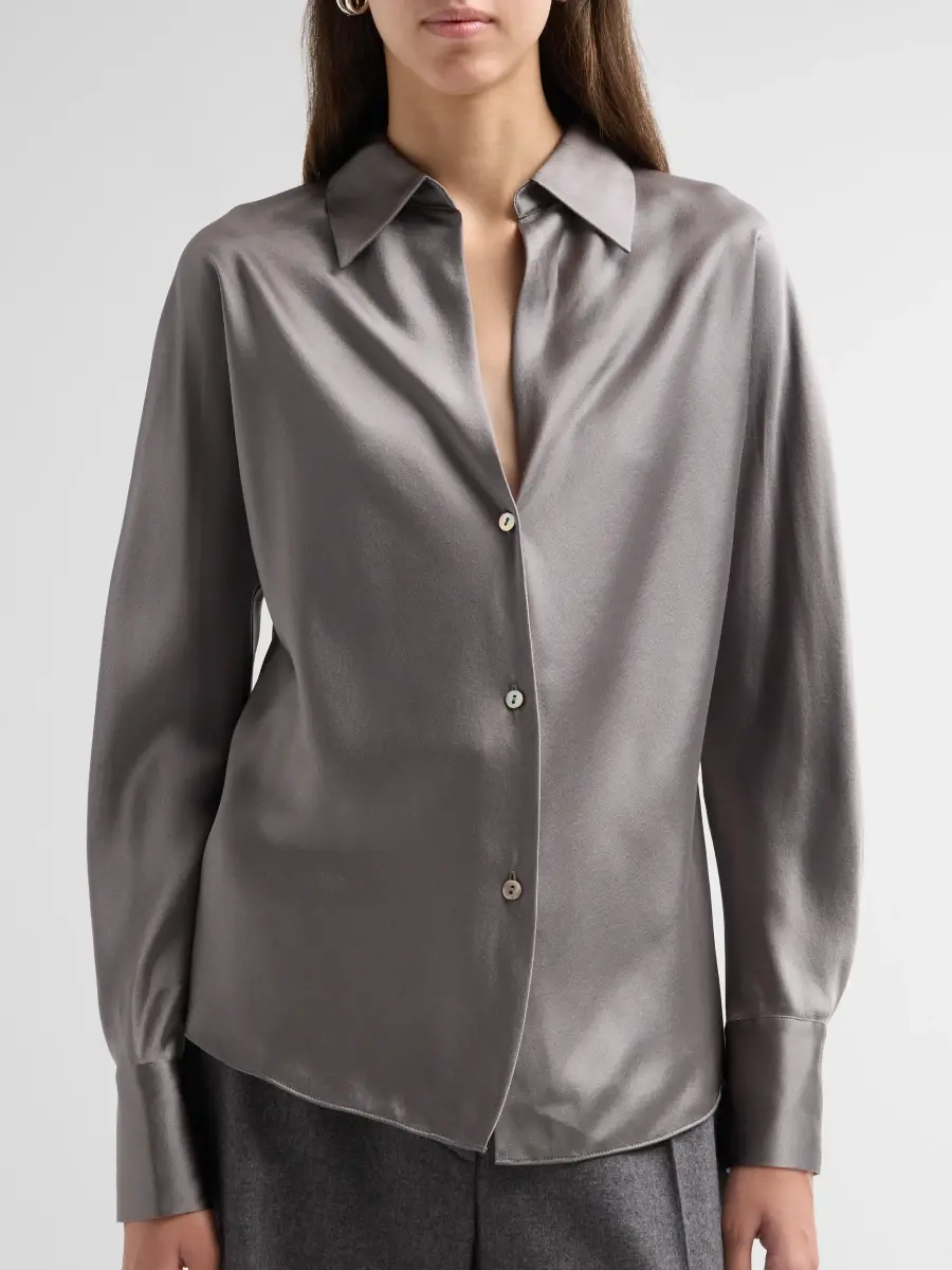 Vince Women's Silk Long-Sleeve Blouse | Thumbnail 5 Vince Women's Silk Long-Sleeve Blouse | Thumbnail 5