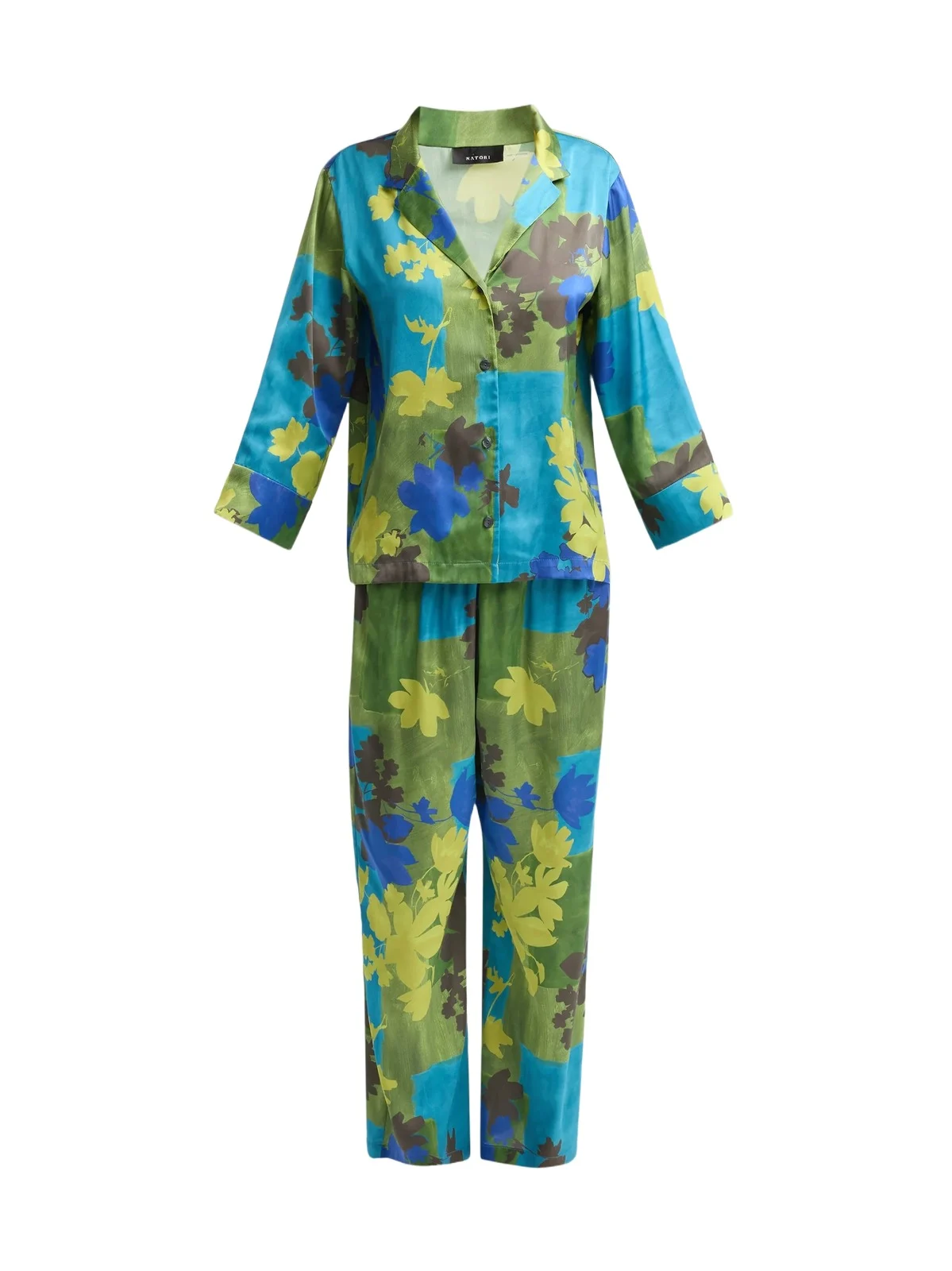 Natori Women's Printed Stretch Satin Pajama Set