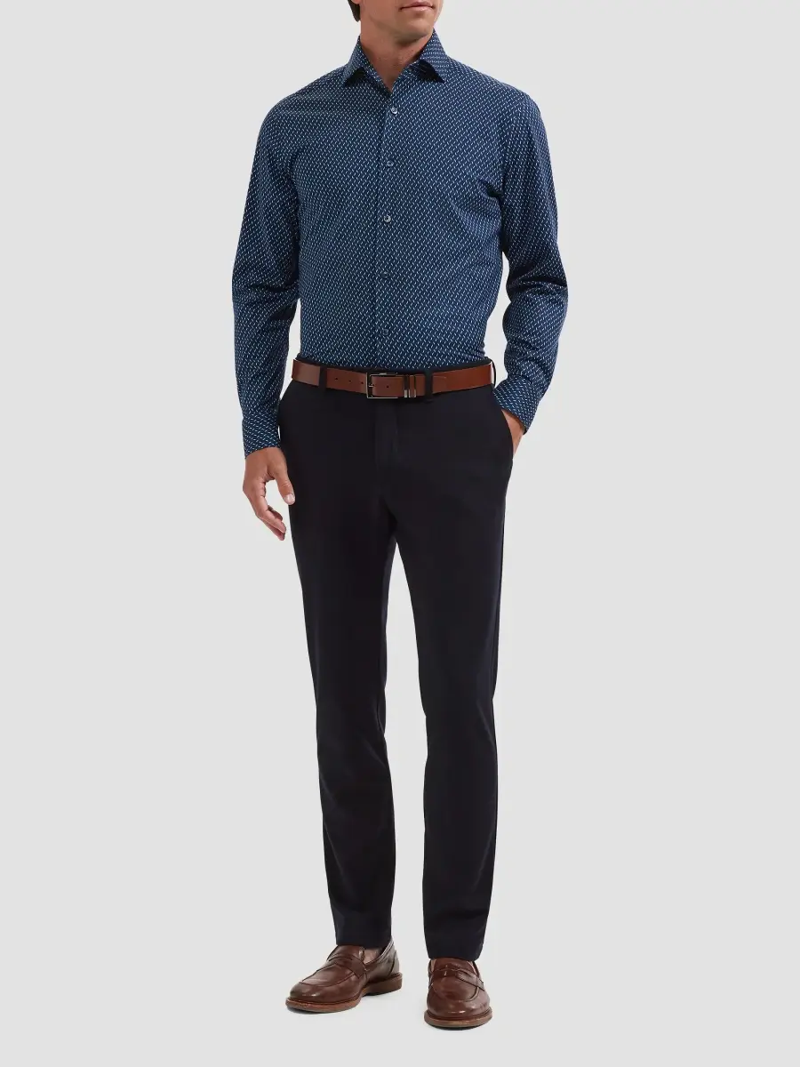 Bugatchi Men's James Geometric Wave Stretch-Cotton Button-Front Shirt | Thumbnail 2 Bugatchi Men's James Geometric Wave Stretch-Cotton Button-Front Shirt | Thumbnail 2
