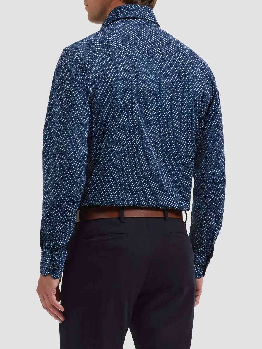 Bugatchi Men's James Geometric Wave Stretch-Cotton Button-Front Shirt | Thumbnail 3 Bugatchi Men's James Geometric Wave Stretch-Cotton Button-Front Shirt | Thumbnail 3
