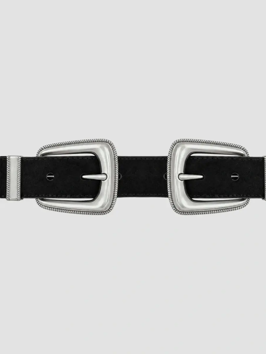 Veronica Beard Women's Arch Double-Buckle Suede Waist Belt | Thumbnail 2
