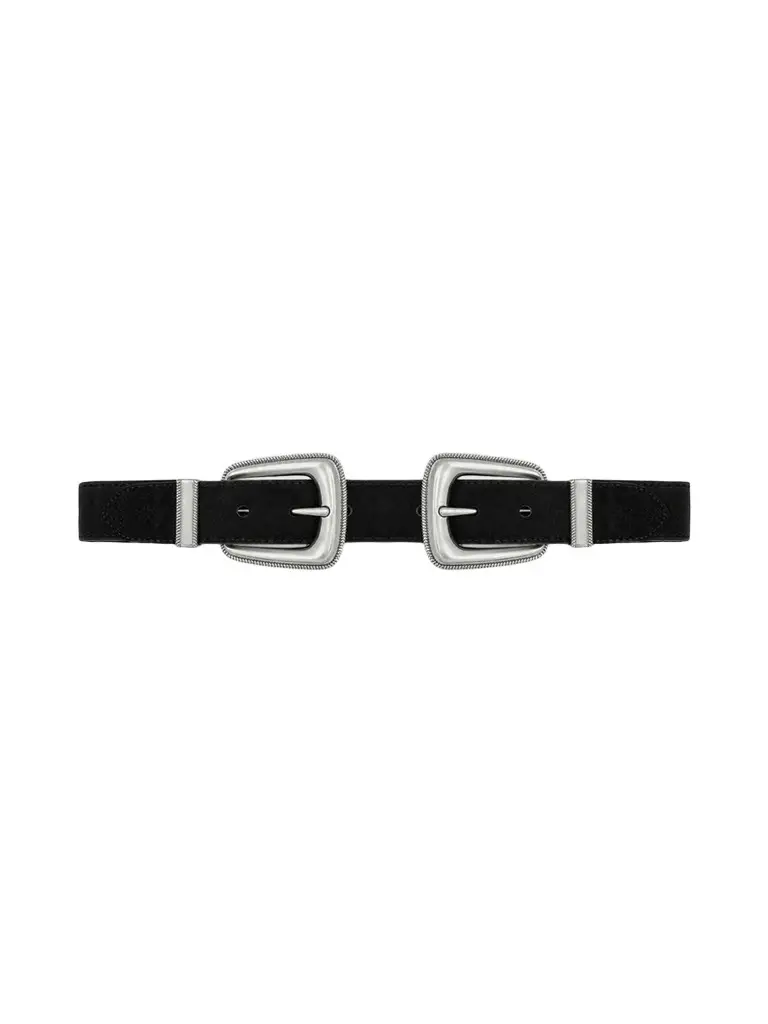 Veronica Beard Women's Arch Double-Buckle Suede Waist Belt