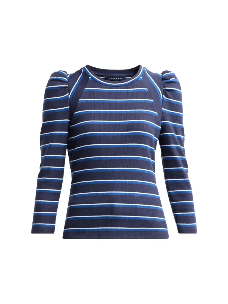 Women's Delano Striped Stretch-Cotton Puff-Sleeve Top Women's Delano Striped Stretch-Cotton Puff-Sleeve Top