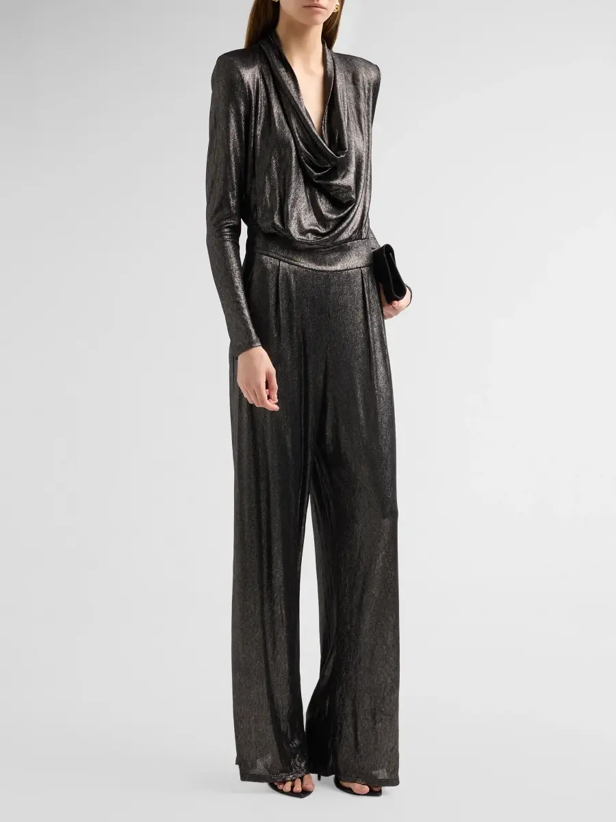 Ramy Brook Women's Eden Lamé Draped Jumpsuit | Thumbnail 4 Ramy Brook Women's Eden Lamé Draped Jumpsuit | Thumbnail 4