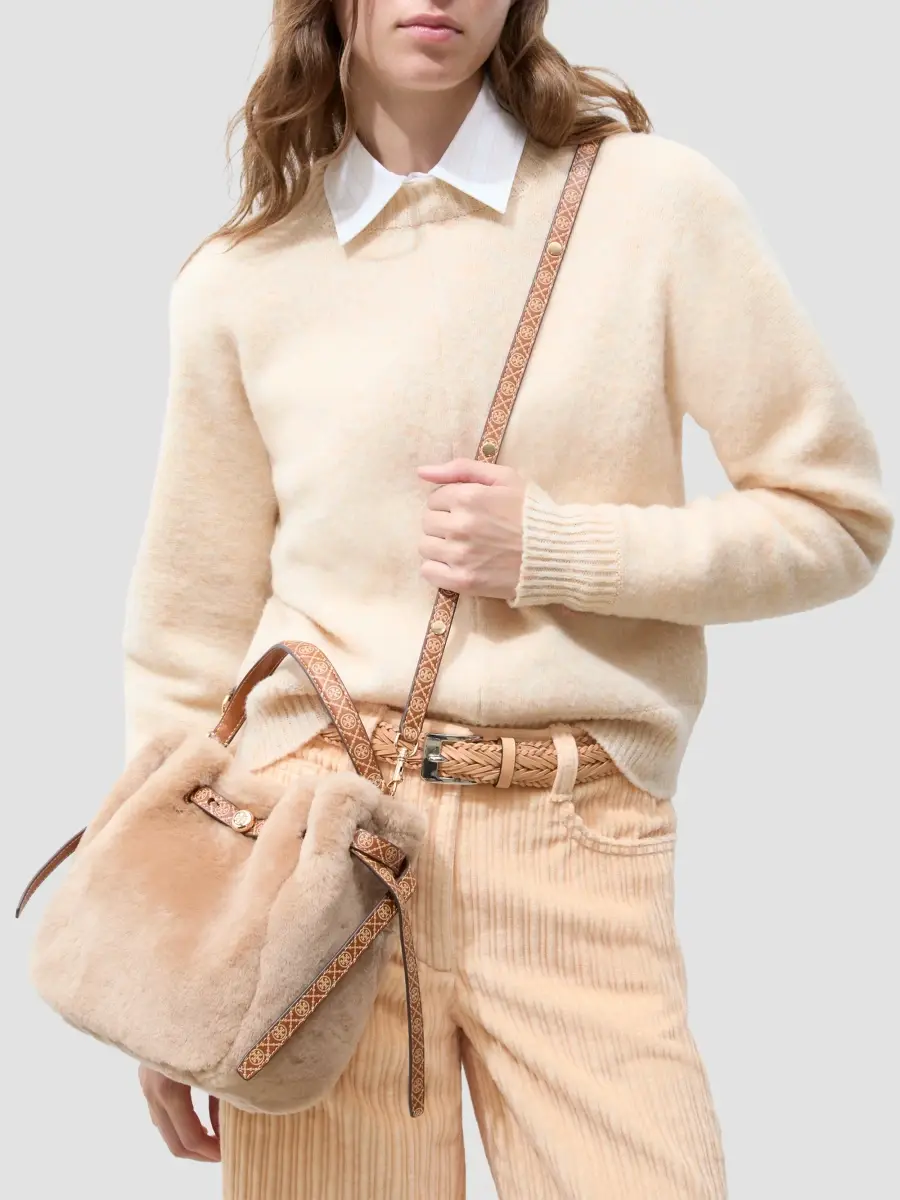 Tory Burch Women's Romy Shearling Bucket Bag | Thumbnail 3