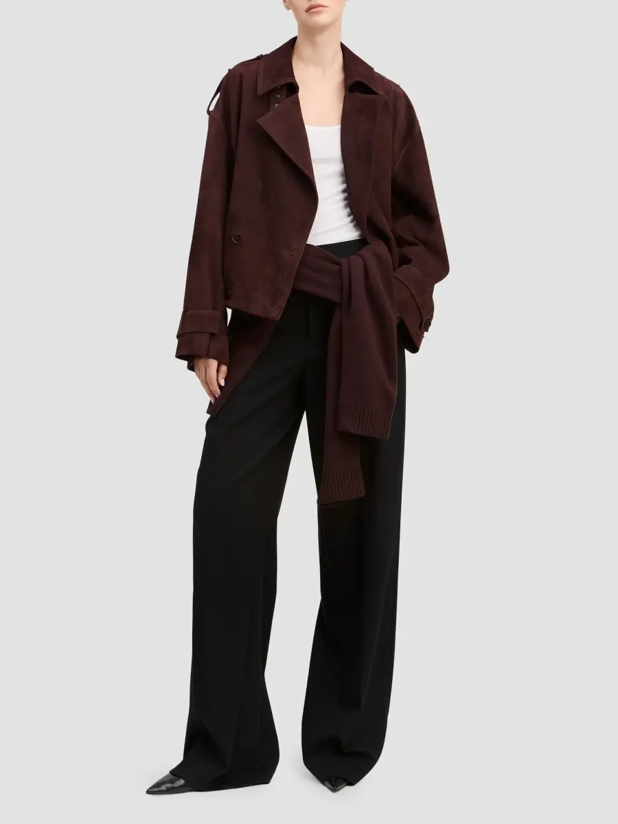 Derek Lam Women's Jane Suede Double-Breasted Blouson Jacket | Thumbnail 2 Derek Lam Women's Jane Suede Double-Breasted Blouson Jacket | Thumbnail 2