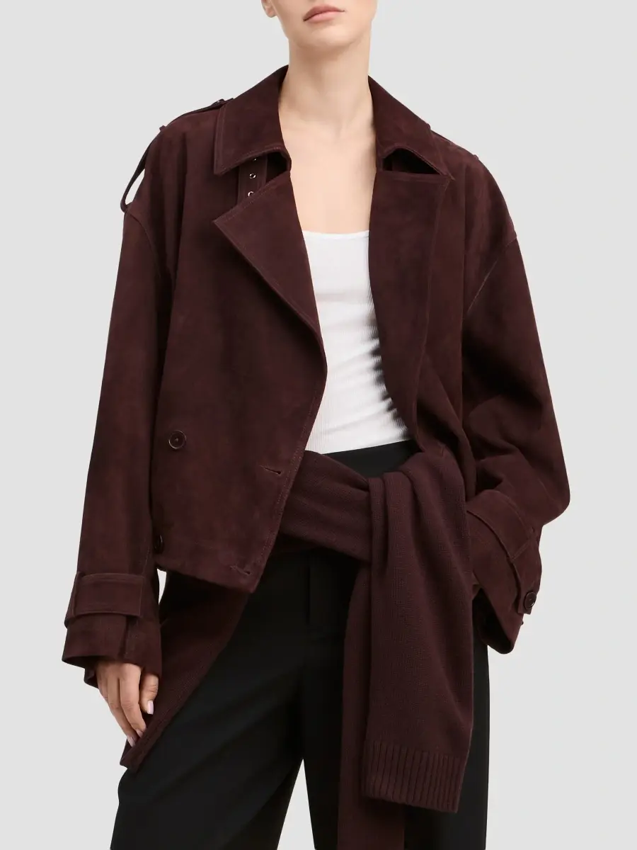 Derek Lam Women's Jane Suede Double-Breasted Blouson Jacket | Thumbnail 4 Derek Lam Women's Jane Suede Double-Breasted Blouson Jacket | Thumbnail 4