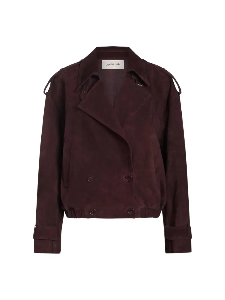 Derek Lam Women's Jane Suede Double-Breasted Blouson Jacket