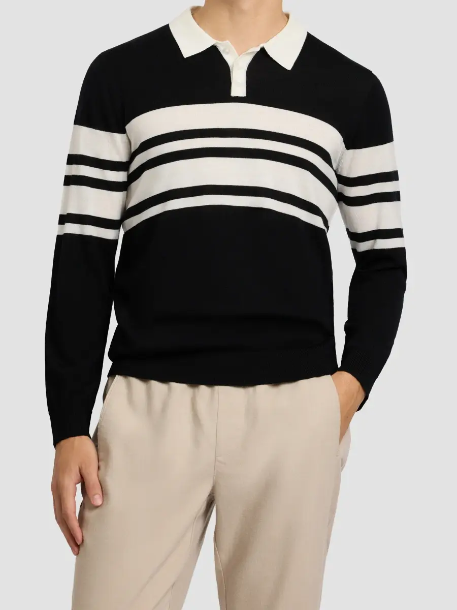 Onia Men's Merino Wool Long-Sleeve Polo Shirt | Thumbnail 4 Onia Men's Merino Wool Long-Sleeve Polo Shirt | Thumbnail 4