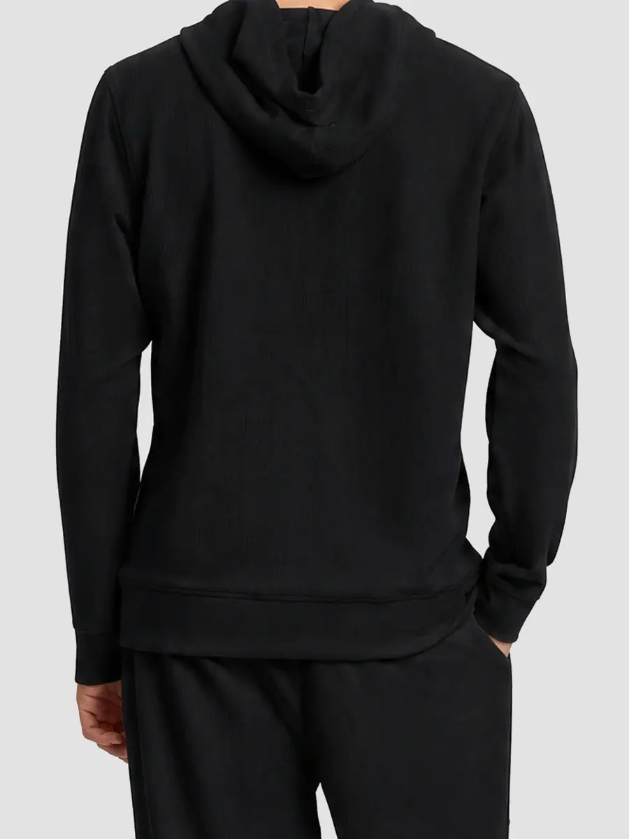 Onia Men's Waffle Half Button Hoodie | Thumbnail 3 Onia Men's Waffle Half Button Hoodie | Thumbnail 3