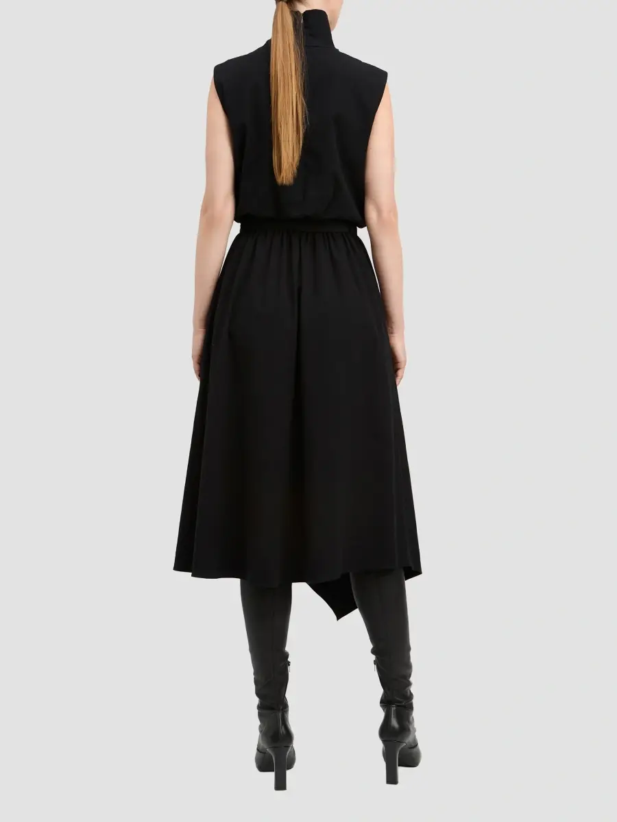 Derek Lam Women's Debbie Asymmetric Stretch-Cotton Funnel-Neck Midi-Dress | Thumbnail 3 Derek Lam Women's Debbie Asymmetric Stretch-Cotton Funnel-Neck Midi-Dress | Thumbnail 3