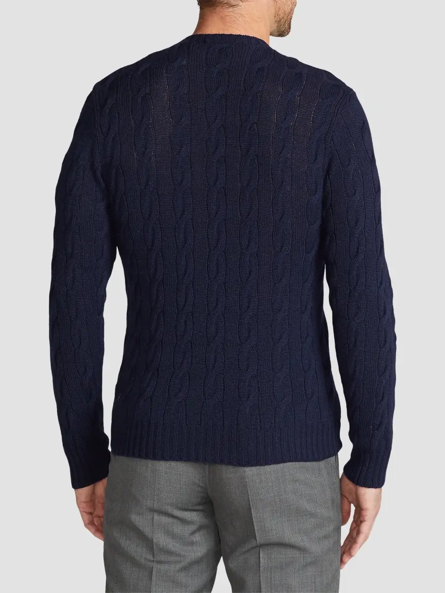 Ralph Lauren Purple Label Men's Cable-Knit Cashmere Crewneck Sweater | Thumbnail 5 Ralph Lauren Purple Label Men's Cable-Knit Cashmere Crewneck Sweater | Thumbnail 5
