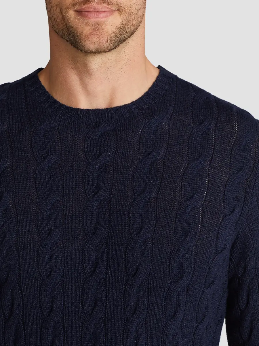 Ralph Lauren Purple Label Men's Cable-Knit Cashmere Crewneck Sweater | Thumbnail 6 Ralph Lauren Purple Label Men's Cable-Knit Cashmere Crewneck Sweater | Thumbnail 6