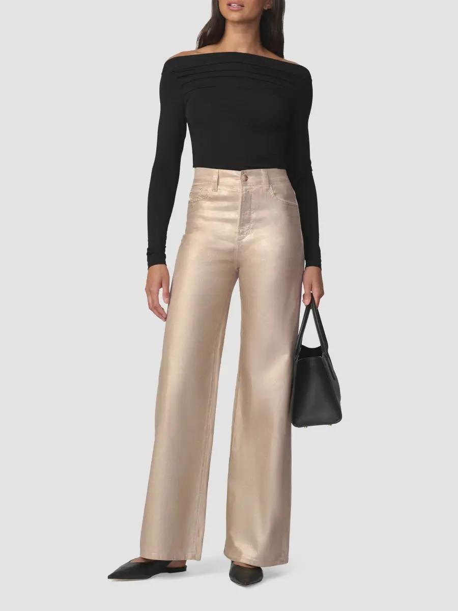 Joe's Jeans Women's Mia Foiled Cotton High-Rise Wide-Leg Jeans | Thumbnail 2 Joe's Jeans Women's Mia Foiled Cotton High-Rise Wide-Leg Jeans | Thumbnail 2